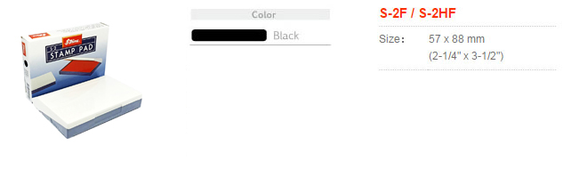 แท่นประทับตรายาง&nbsp;Shiny S-2HF&nbsp;สีดำ&nbsp;57X88&nbsp;มม.