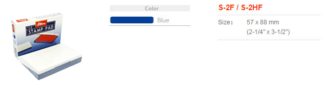 แท่นประทับตรายาง&nbsp;Shiny S-2HF&nbsp;สีน้ำเงิน&nbsp;57X88&nbsp;มม.