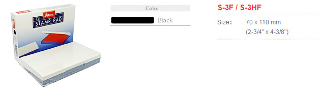 แท่นประทับตรายาง&nbsp;Shiny S-3HF&nbsp;สีดำ&nbsp;70X110&nbsp;มม.