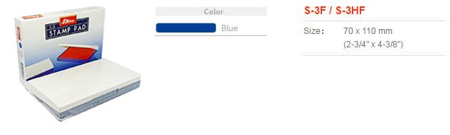 แท่นประทับตรายาง&nbsp;Shiny S-3HF&nbsp;สีน้ำเงิน&nbsp;70X110&nbsp;มม.