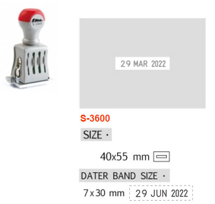 ด้ามธรรมดา มีวันที่&nbsp;Shiny S-3600 40X55&nbsp;-&nbsp;อังกฤษ