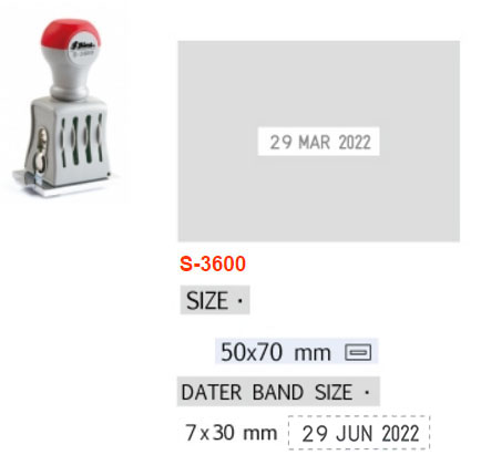 ด้ามธรรมดา มีวันที่&nbsp;Shiny S-3600 50X70&nbsp;-&nbsp;อังกฤษ