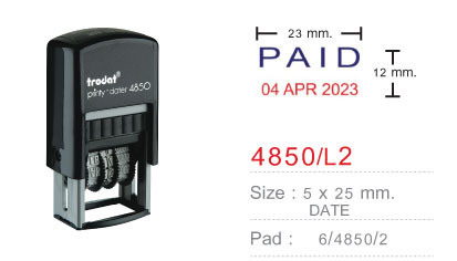 Trodat TR-4850 (PAID Date) ไม่มีหมึก