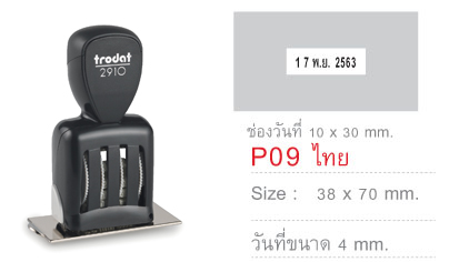 ด้ามธรรมดา มีวันที่&nbsp;TR-2910 P09 38X70&nbsp;-&nbsp;ไทย