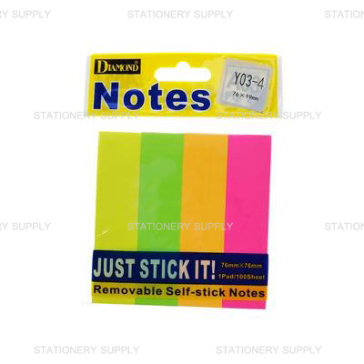 กระดาษโน๊ตกาว ไดมอนด์ 4 สี No.Y03-4   3 x 3 นิ้ว