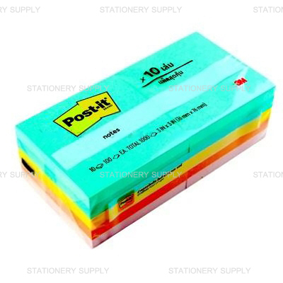 โพสต์อิท 3M No.654-10AP คละสีพาสเทล