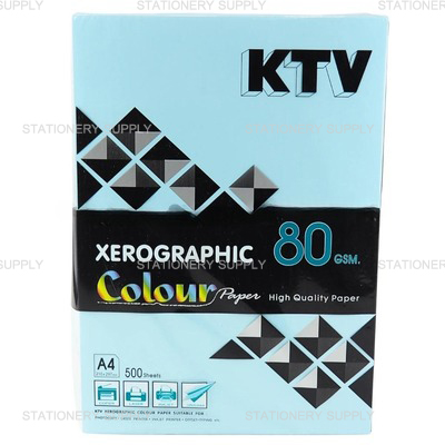 ถ่ายเอกสารสี เคทีวี 80G A4 สีฟ้า