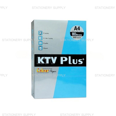 ถ่ายเอกสารสี เคทีวี พลัส 80G A4 สีฟ้า
