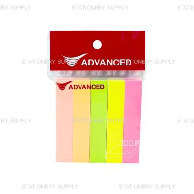 Advanced กระดาษโน๊ต คละสีสะท้อนแสง 76 x 15 มม. (แพ็ค 12 เล่ม)