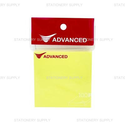 Advanced กระดาษโน๊ต สีเหลืองพาสเทล 3 x 3 นิ้ว 76x76มม. (แพ็ค 12 เล่ม)