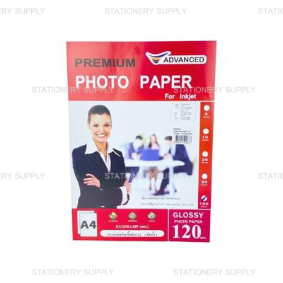 Advanced กระดาษ โฟโต้ กรอสซี่ A4 120g (แพ็ค100แผ่น)