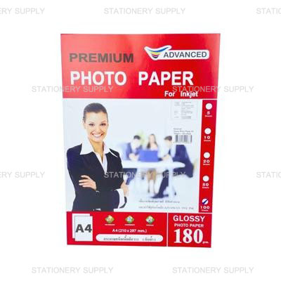 Advanced กระดาษ โฟโต้ กรอสซี่ A4 180g (แพ็100แผ่น)