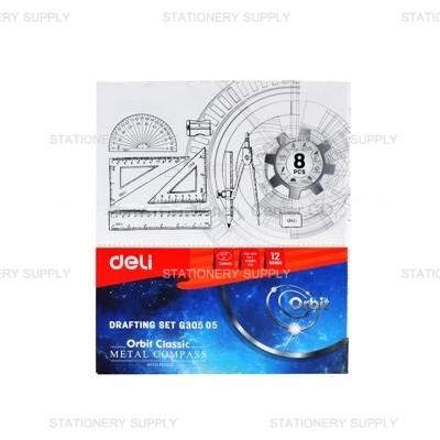 Deli ชุดวงเวียนเรขาคณิต 8 ชิ้น DL-G30505 (แพ็ค12ชุด)