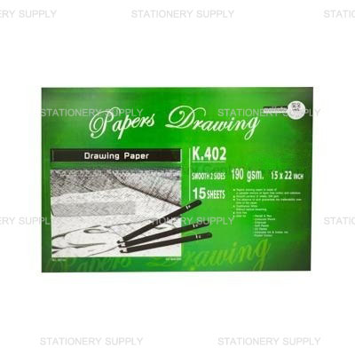 KS สมุดวาดเขียน K.402 15x22 นิ้ว เรียบ (ห่อละ 5 เล่ม)