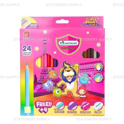 Master Art สีไม้ยาว 24 สี รุ่น Super Bright (แพ็ค12กล่อง/ลัง10โหล)