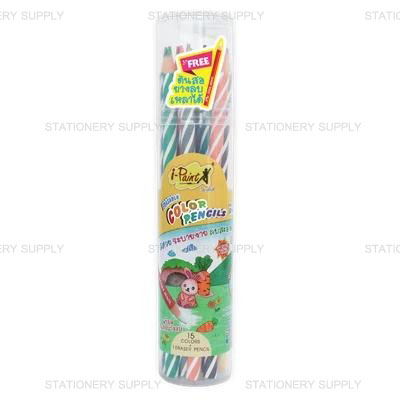 I-Paint ดินสอสีลบได้ 15 สี+ดินสอยางลบ IPPC-15ER (แพ็ค15แท่ง)