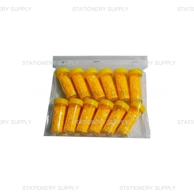 กากเพชรรูปดาว-หัวใจ-ดอกไม้ สีเหลือง