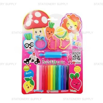 ดินน้ำมัน 12 สี  K-100 ไร้สาร พร้อมอุปกรณ์