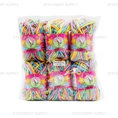 ไหมพรม 40 กรัม ม้วนใหญ่ สีทูโทน