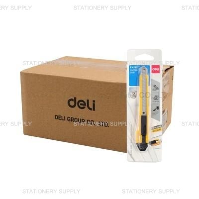 Deli คัตเตอร์เล็ก DL-2031E สีเหลือง 9 มม.(แพ็ค 12 อัน)