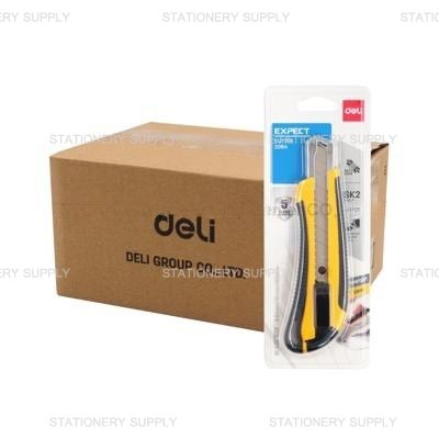Deli คัตเตอร์ใหญ่ DL-2064 สีเหลือง 18 มม.(แพ็ค 12 อัน)