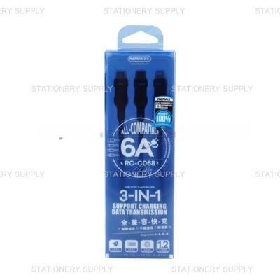 Remax สายชาร์จ 3in1 1M No.RC-C068 สีน้ำเงิน