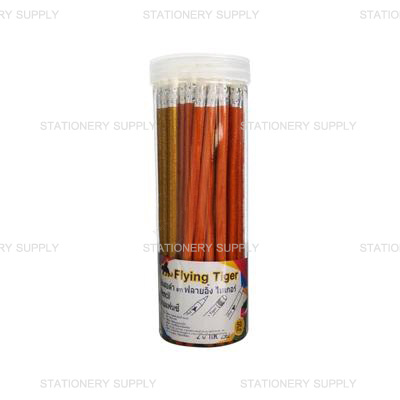 ดินสอกลม SG3 กากเพชรบาง(เหลือง,ส้ม) ตัดปลาย ใส่ยางลบ