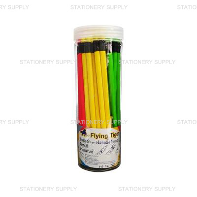 ดินสอกลม CN1 เนื้อไม้ดำ วิ่งพื้นสีนิออน ใส่ยางลบ(หมดแล้วหมดเลย)