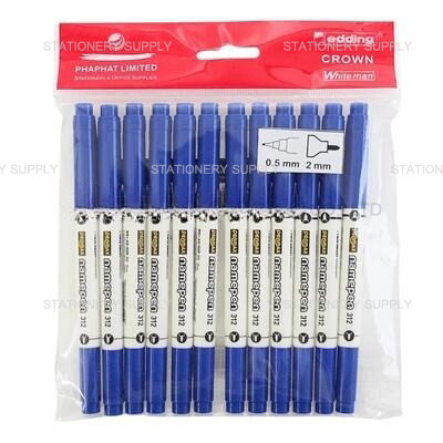 ปากกาเขียนซีดี 2 หัว เพ็นแม็ก เนมเพ็น PNP-312 สีน้ำเงิน