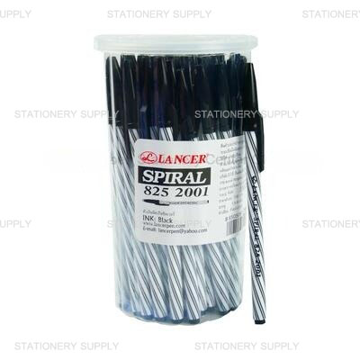 LANCER ปากกาลูกลื่น สีดำ No.825-2001 SPIRAL