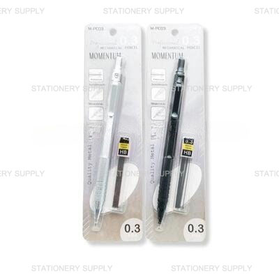 ดินสอกดโลหะ 0.3MM+ไส้ HB M-PC03