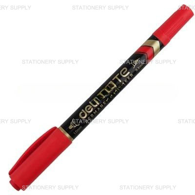Deli ปากกาเขียนซีดี 2 หัว No.DL-U10440 สีแดง (แพ็ค12ด้าม)