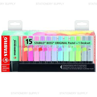 (F_ST) STABILO BOSS ปากกาเน้นข้อความ Pastel Deskset ชุด15 (แพ็ค 1 ชุด)