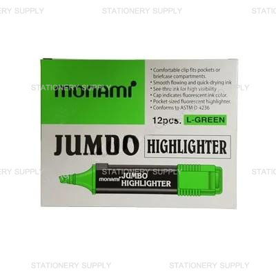 Monami ปากกาเน้นข้อความ จัมโบ้ สีเขียว (แพ็ค12ด้าม)