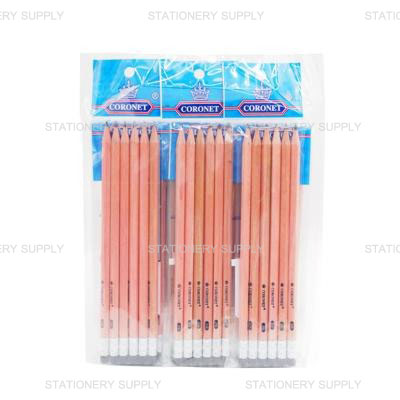 Coronet ดินสอเหลี่ยม 2B มียางลบ (แพ็ค 72 แท่ง)