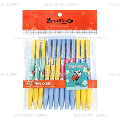 Quantum ปากกาเจลแฟนซี ฟู้ดดี้  สีน้ำเงิน GP02  0.38 (แพ็ค12ด้าม)