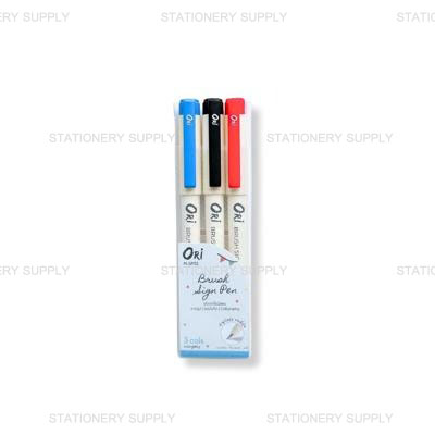 ORI ปากกาไซน์เพนหัวพู่กัน 3 สี M-SP03 (แพ็ค3ด้าม)