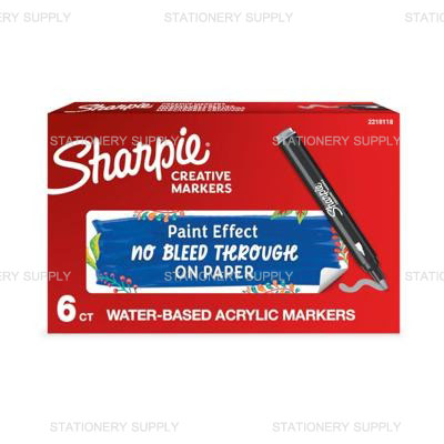Sharpie ปากกา อะคริลิค สีเทา หัวกลม (แพ็ค6ด้าม)