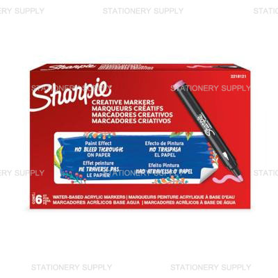 Sharpie ปากกา อะคริลิค สีชมพู หัวกลม (แพ็ค6ด้าม)