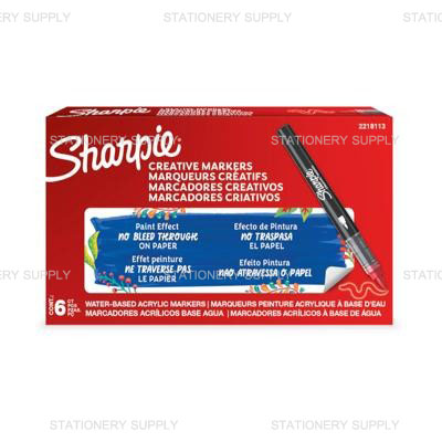 Sharpie ปากกา อะคริลิค สีแดง หัวพู่กัน (แพ็ค6ด้าม)