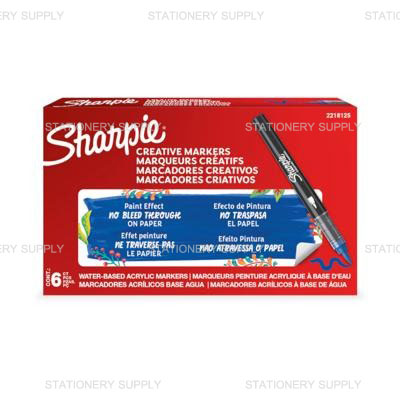 Sharpie ปากกา อะคริลิค สีน้ำเงิน หัวพู่กัน (แพ็ค6ด้าม)