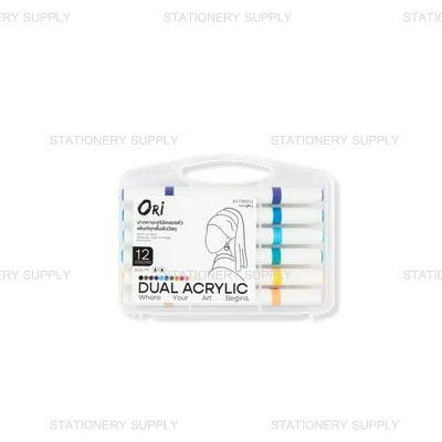 ORI ปากกาอะคริลิค 2 หัว 12 สี M-DRB12 (แพ็ค12ด้าม)