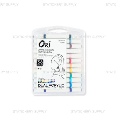 ORI ปากกาอะคริลิค 2 หัว 36 สี M-DRB 36 (แพ็ค36ด้าม)
