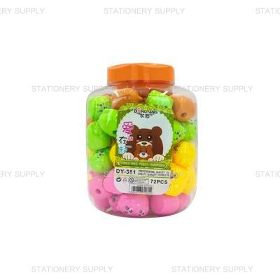 KTS กบเหลาดินสอ 1 รู รูปหมี DY-381 (แพ็ค72อัน)