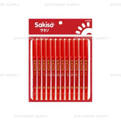 Sakiso ปากกาเขียนซีดี 2 หัว สีแดง JPM001C (แพ็ค12ด้าม)