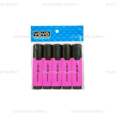 YOYA ปากกาเน้นข้อความ สีชมพู No.1901 (แพ็ค5ด้าม)