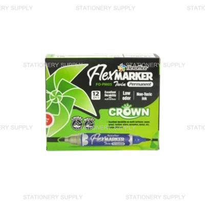 Flex Office ปากกาเคมี 2 หัว FO-PM05 สีแดง (แพ็ค12ด้าม)