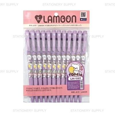 Lamoon ปากกาลูกลื่น สีน้ำเงิน 0.38 LM-1197 (แพ็ค12ด้าม)