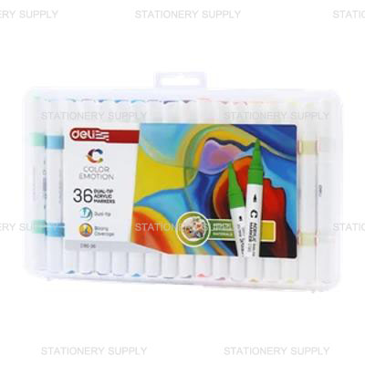 Deli ปากกาอะคริลิก 36 สี 2 หัว C190-36 (แพ็ค36ด้าม)