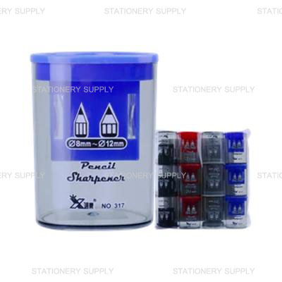 KTS กบเหลาดินสอ 2 รู ถังสามเหลี่ยม No.XL-317 (แพ็ค12อัน)